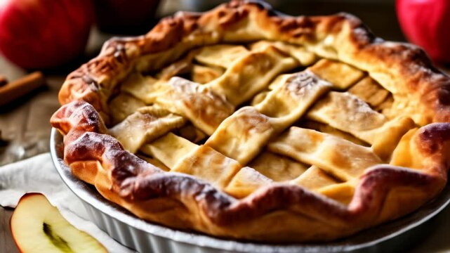  Deliciously baked apple pie ready to be savored