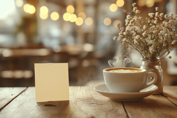 Cozy Morning Coffee at a Rustic Café 