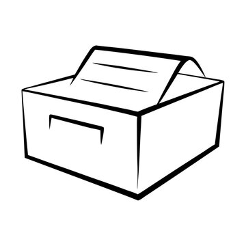 recommend clip art: Black silhouette card file box printout cardboard icon and vector illustration