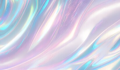 Obraz premium Holographic background seamless trendy iridescent light foil texture. Soft holographic pastel unicorn marble background pattern. Modern pearlescent blurry abstract swirl illustration. 