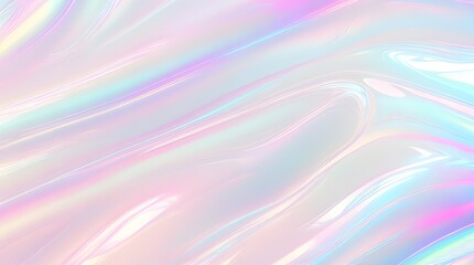 Obraz premium Holographic background seamless trendy iridescent light foil texture. Soft holographic pastel unicorn marble background pattern. Modern pearlescent blurry abstract swirl illustration. 