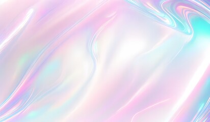Obraz premium Holographic background seamless trendy iridescent light foil texture. Soft holographic pastel unicorn marble background pattern. Modern pearlescent blurry abstract swirl illustration. 