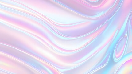 Obraz premium Holographic background seamless trendy iridescent light foil texture. Soft holographic pastel unicorn marble background pattern. Modern pearlescent blurry abstract swirl illustration. 