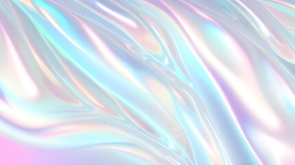 Fototapeta premium Holographic background seamless trendy iridescent light foil texture. Soft holographic pastel unicorn marble background pattern. Modern pearlescent blurry abstract swirl illustration. 