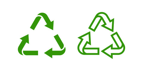 Recycle icon set. flat illustration of vector icon on white background