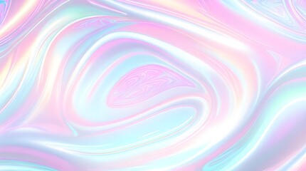 Fototapeta premium Holographic background seamless trendy iridescent light foil texture. Soft holographic pastel unicorn marble background pattern. Modern pearlescent blurry abstract swirl illustration. 