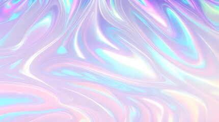 Fototapeta premium Holographic background seamless trendy iridescent light foil texture. Soft holographic pastel unicorn marble background pattern. Modern pearlescent blurry abstract swirl illustration. 