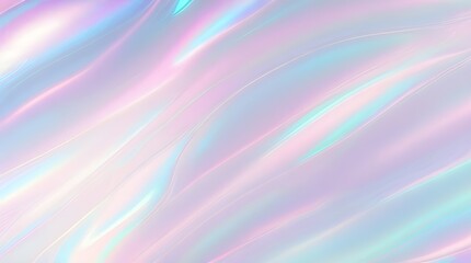 Obraz premium Holographic background seamless trendy iridescent light foil texture. Soft holographic pastel unicorn marble background pattern. Modern pearlescent blurry abstract swirl illustration. 