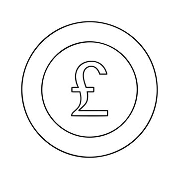 recommend clip art: Black silhouette economy investment business pound circle icon and vector illustration