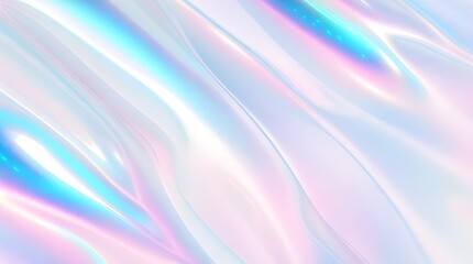 Holographic background seamless trendy iridescent light foil texture. Soft holographic pastel unicorn marble background pattern. Modern pearlescent blurry abstract swirl illustration.	