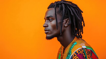 Obraz premium Youthful Individual with Dreadlocks and Bold Attire