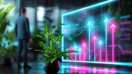 company analyzing gender data, symbolizing gender audit and reporting, with light effects enhancing transparency and accountability.