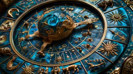 Fototapeta premium Astrological horoscope circle with zodiac sings