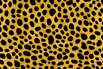 A seamless leopard skin pattern with golden fur and rosette shaped black spots, AI Generated