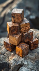 The Power of Positive Thinking with Symbolic Wooden Cubes