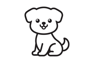 cute dog silhouette vector illustration