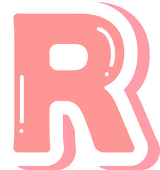Letter R Pink
