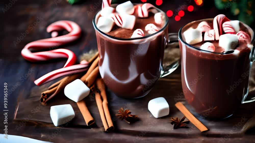 Sticker  Warm up with a festive chocolate marshmallow drink