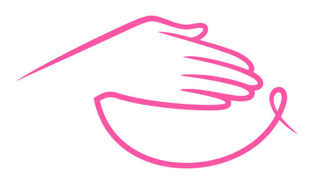 recommend clip art: Breast self check. Information for self-examination. Woman checking her breast, outline style. Breast cancer awareness month. Illustration.