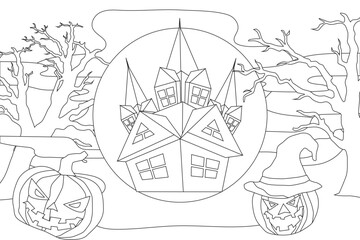 Halloween Coloring Pages for kids kdp interior design printable vector