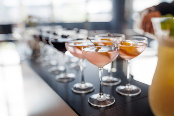 cocktail at the bar, buffet