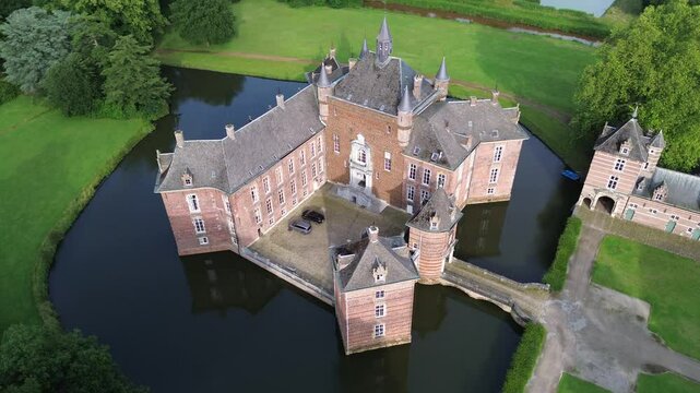 drone video Merode castle belgium europe