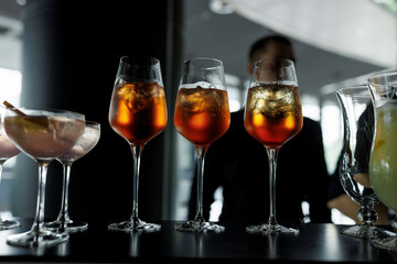 cocktail at the bar, buffet