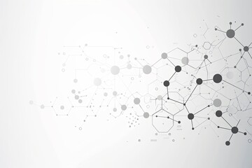 Obraz premium Abstract technology network background with connected lines and dots on white background.