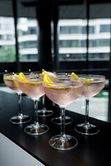cocktail at the bar, buffet