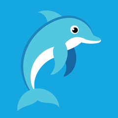 Fototapeta premium Bottlenose dolphin vector art illustration.