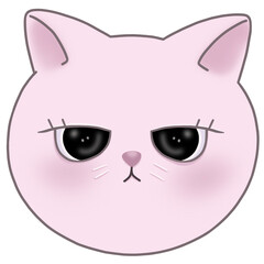 cute pink cat head