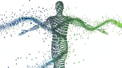 Fototapeta premium Abstract human figure made up of stars.