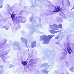 Purple flower floral seamless pattern tile 