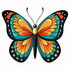 A beautiful butterfly on a white background