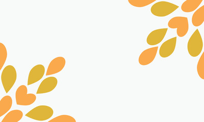 leaves on a white background with space for text. Vector illustration.