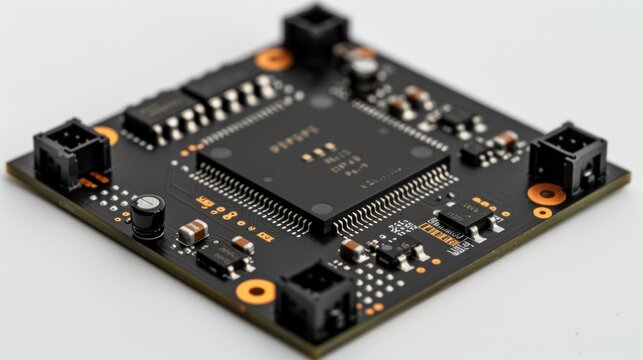A black colour waterproof Printed Circuit Board with CPU