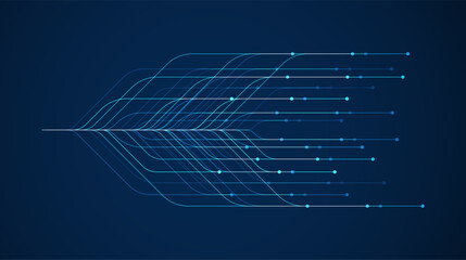 Big data visualization. Social network, financial analysis of complex databases. Data mining. Vector technology background. Information analytics concept.