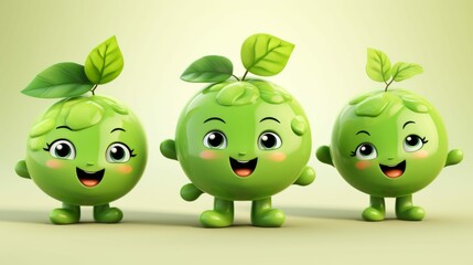 Obraz premium happy Cartoon Green Trees.