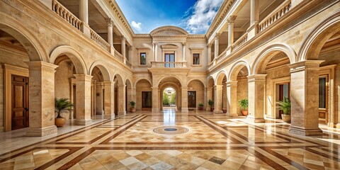 Obraz premium Ancient Architectural Inspiration: The historical use of travertine in grand buildings adds a touch of timeless sophistication to any space.