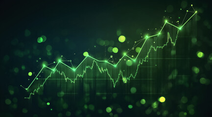 Fototapeta premium Abstract green data wave on a transparent background, symbolizing digital transformation and technology. 