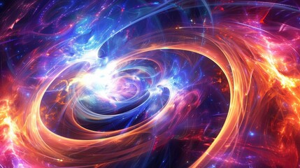 Obraz premium Vibrant Abstract Cosmic Energy Swirl with Vivid Colors