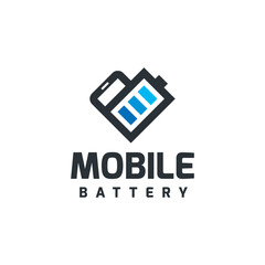 mobile battery logo vector