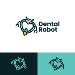 dental robot logo vector suitable for pediatric dentist