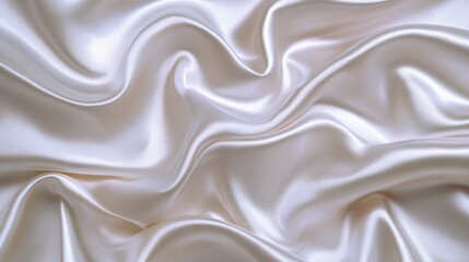 Obraz premium Elegant White Silk Fabric Texture with Luxurious Satin Waves