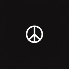 Simple peace symbol icon on black background