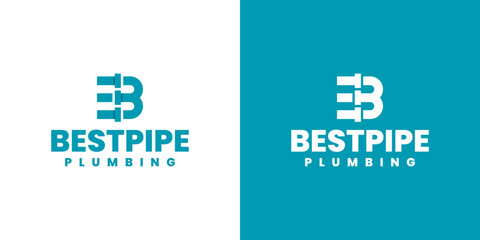 plumbing b letter logo vector