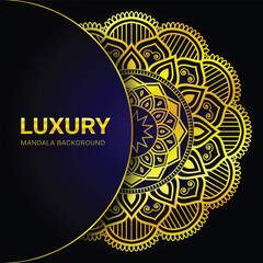 Luxury ornamental mandala design background in gold color golden pattern Arabic Islamic east style