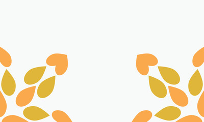 leaves on a white background with space for text. Vector illustration.