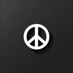 Simple peace symbol icon on black background