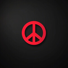 Simple peace symbol icon on black background